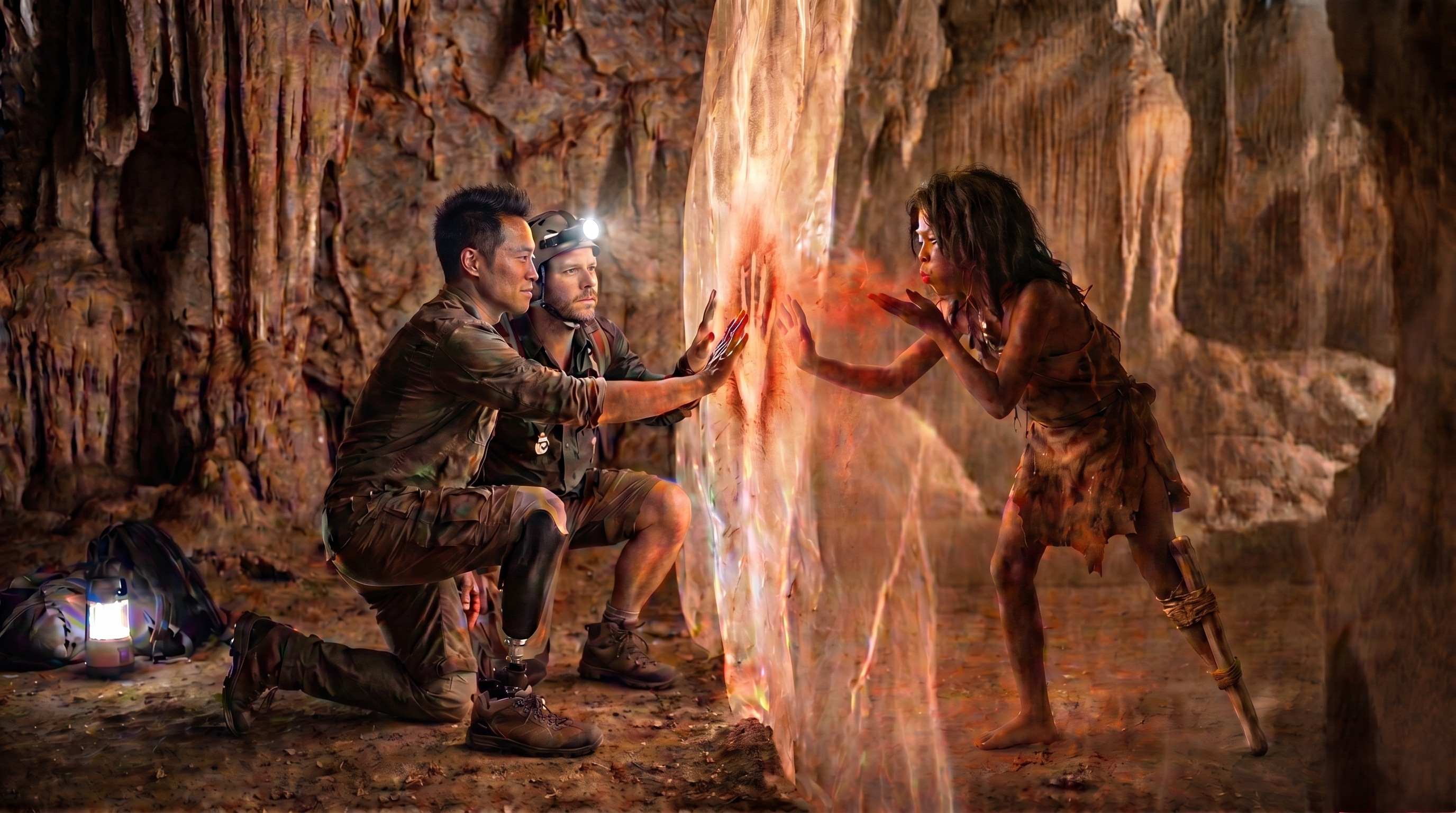 Across 31,000 years, hands meet on the cave wall